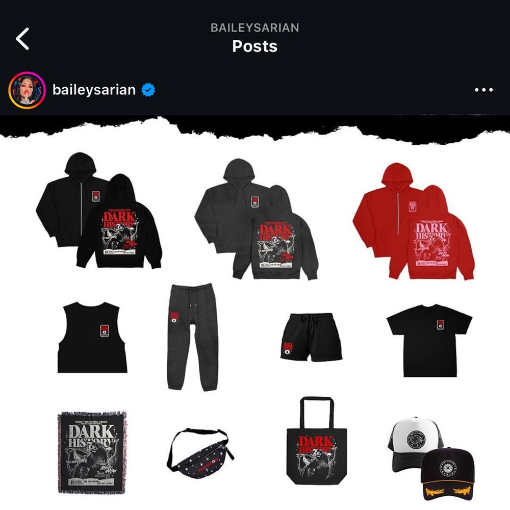 ISO BAILEY SARIAN DARK HISTORY 2 MERCH